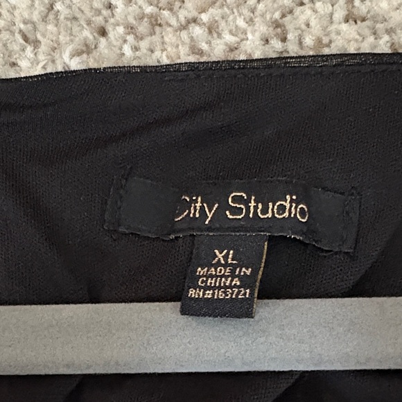 City Studio Black Dress with Long Sleeves With Removable Waist Tie - Picture 2 of 6